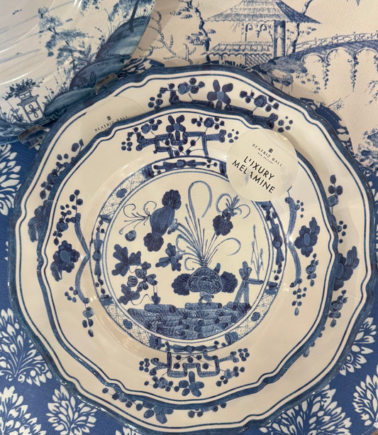 Blue and White melamine Salad plate