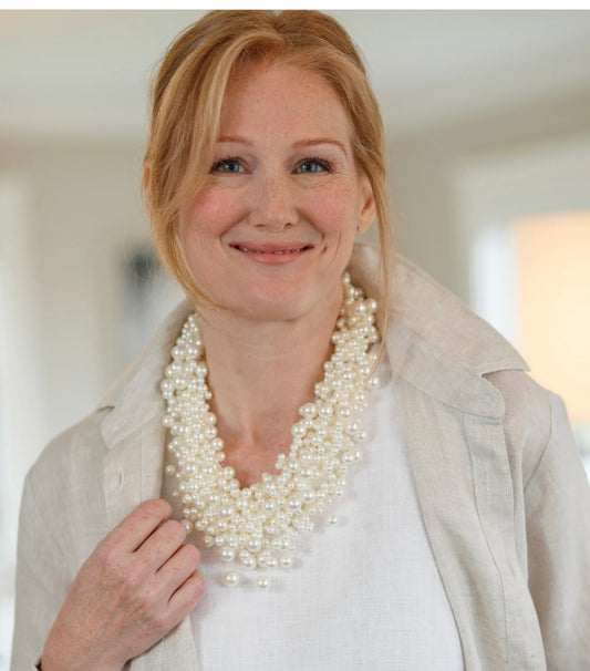 Cluster Pearl Necklace