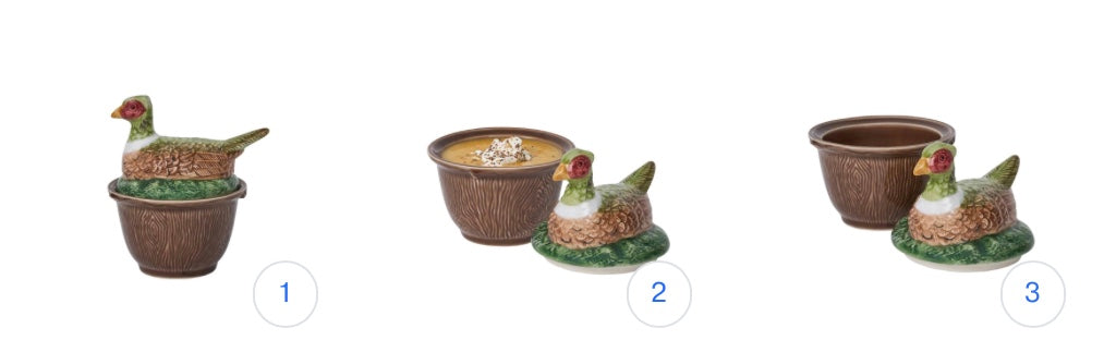 Pheasant bowl with lid by Juliska