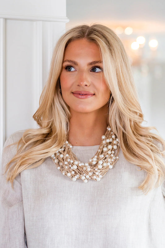 Jute & Pearl Multi Strand