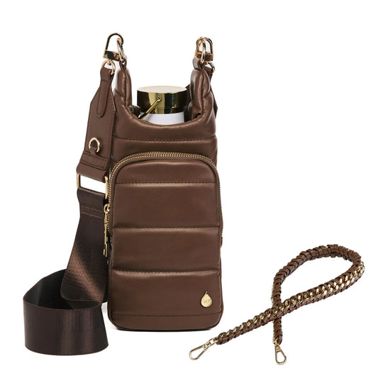 Brown Mocha Vegan Leather bag with Strap Bundle