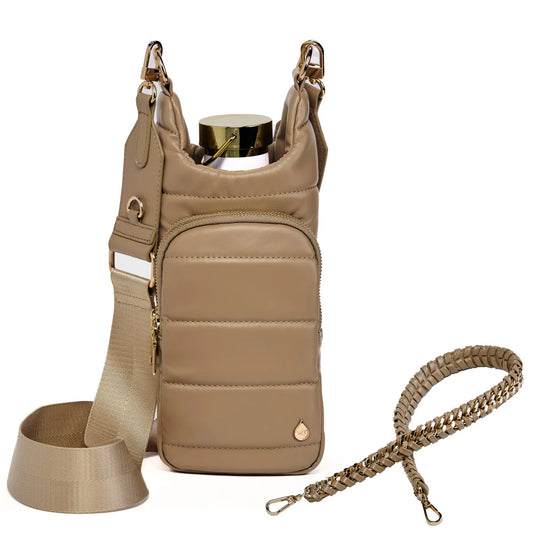 Taupe Vegan Leather bag with Strap Bundle